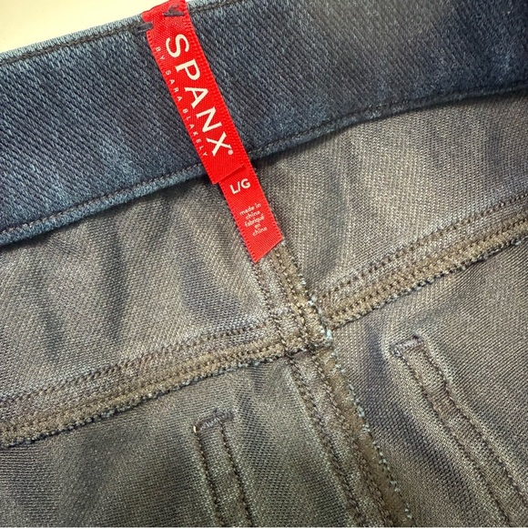 SPANX Ankle Leggings Pants Dark Blue Wash Women Size L - Picture 7 of 17